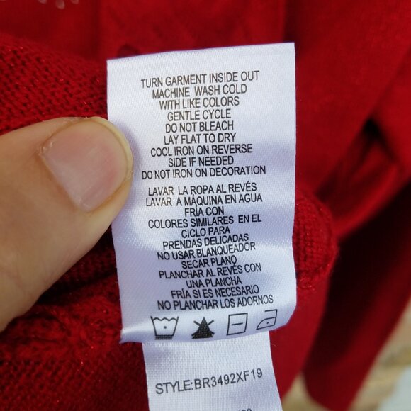 Briggs New York Red Sparkly Metallic Women's Medium Sweater - Picture 5 of 8